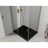 Mexen Roma pivot shower enclosure 120 x 90 cm, transparent, gold + Flat tray, black - 854-120-090-50-00-4070G