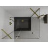 Mexen Roma swing shower cabin 120 x 90 cm, transparent, gold + Flat shower tray, black - 854-120-090-50-00-4070G