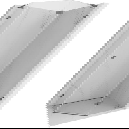 Mexen Lunar L pentagonal shower enclosure right hinged 90 x 80 cm, transparent, gun metal - 831L-090P-080L-95-00-P