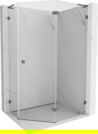 Mexen Lunar L Pentagonal Shower Enclosure Right Hinged 100 x 80 cm, Transparent, Gun Metal - 831L-100P-080L-95-00-P