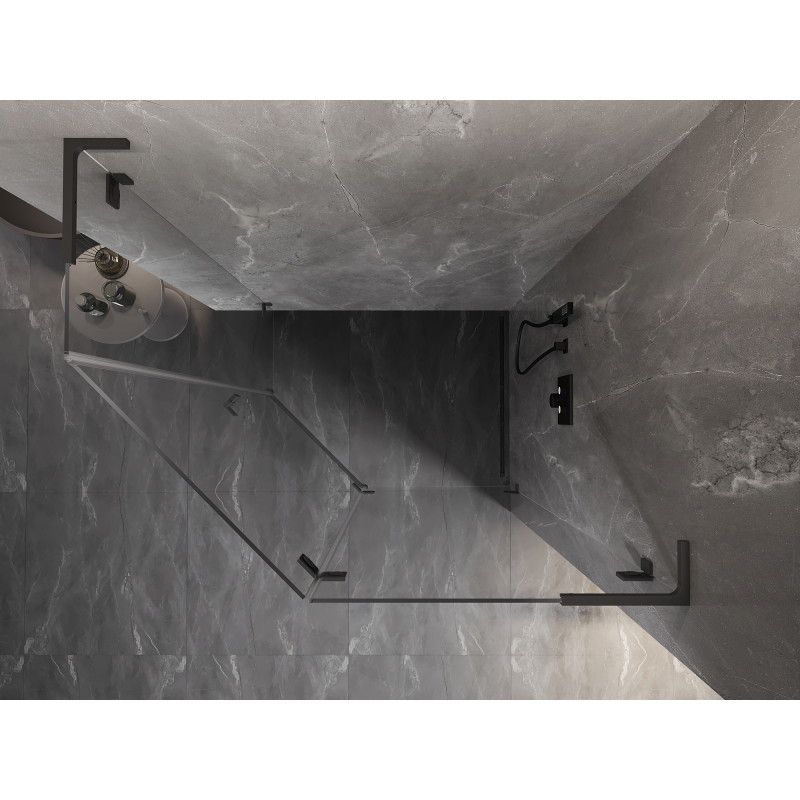 Mexen Lunar L pentagonal right-hinged shower cabin 100 x 90 cm, transparent, gun metal - 831L-100P-090L-95-00-P