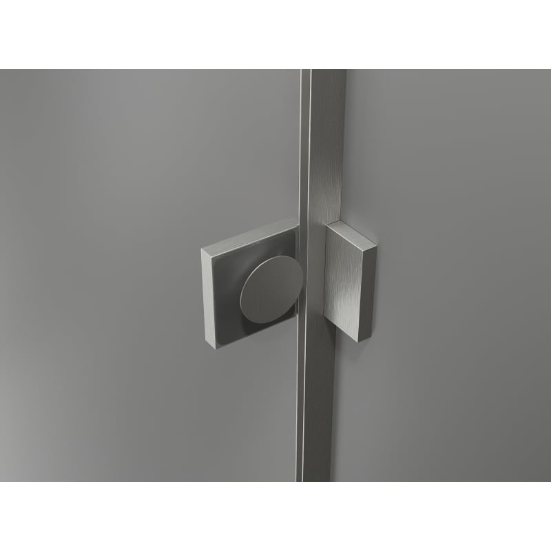 Mexen Lunar L pentagonal right-hinged shower cabin 80 x 80 cm, transparent, brushed nickel - 831L-080P-080L-97-00-P
