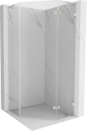 Mexen Lunar L pentagonal right-hinged shower cabin 80 x 80 cm, transparent, brushed nickel - 831L-080P-080L-97-00-P