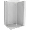 Mexen Lunar L pentagonal right hinged shower cabin 90 x 80 cm, transparent, brushed nickel - 831L-090P-080L-97-00-P