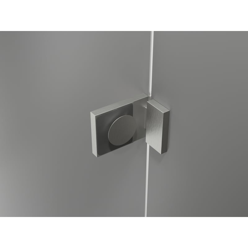 Mexen Lunar L pentagonal shower enclosure right hinged 100x80 cm, transparent, brushed nickel - 831L-100P-080L-97-00-P