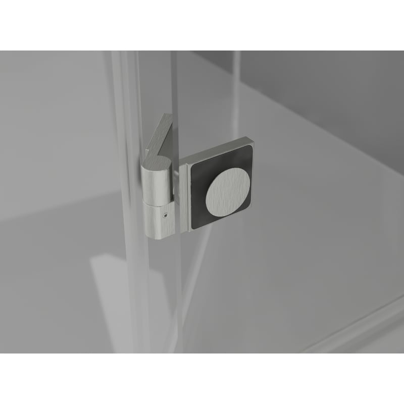 Mexen Lunar L pentagonal shower enclosure right hinged 100x80 cm, transparent, brushed nickel - 831L-100P-080L-97-00-P
