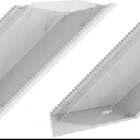 Mexen Lunar L pentagonal right-side hinged shower cabin 100x80 cm, transparent, brushed nickel - 831L-100P-080L-97-00-P