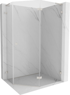 Mexen Lunar L pentagonal shower enclosure right hinged 100x80 cm, transparent, brushed nickel - 831L-100P-080L-97-00-P