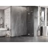 Mexen Lunar L pentagonal hinged right shower enclosure 100x100 cm, transparent, brushed nickel - 831L-100P-100L-97-00-P