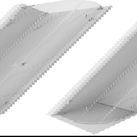 Mexen Lunar L Semi-Circular Shower Enclosure Hinged Left 90 x 70 cm, Transparent, Chrome - 833L-090L-070P-01-00