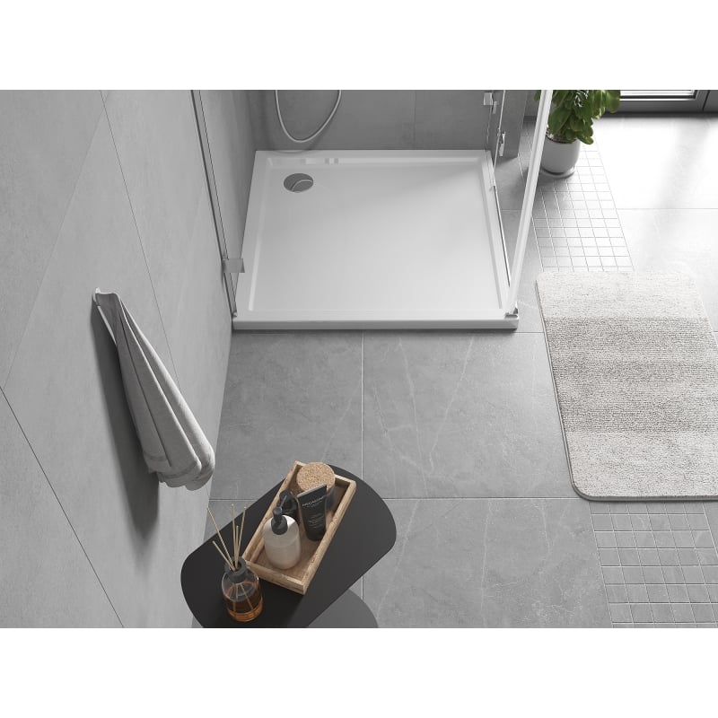 Mexen Flow square shower tray slim 110 x 110 cm, white gloss - 46S101111