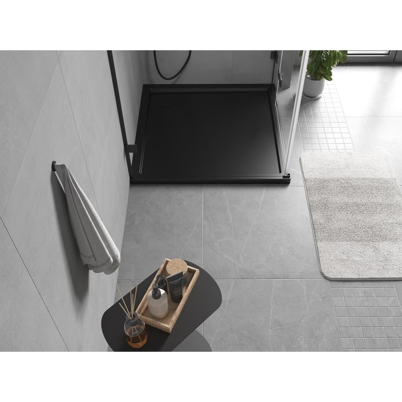 Mexen Flow slim square shower tray 80 x 80 cm, black matte - 46S708080