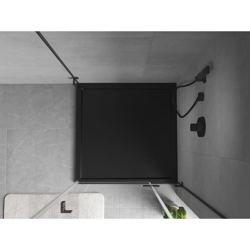Mexen Flow slim square shower tray 95 x 95 cm, black matt - 46S709595