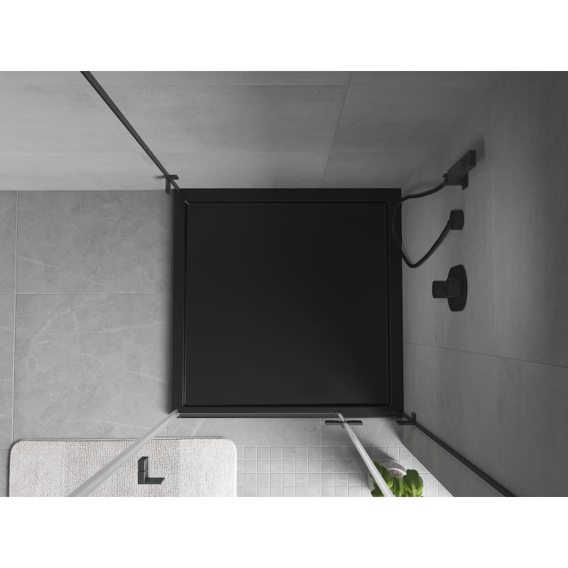 Mexen Flow square slim shower tray 100 x 100 cm, black matt - 46S701010