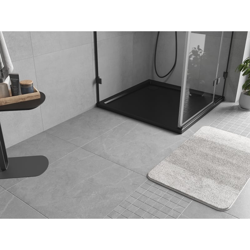 Mexen Flow square shower tray slim 110 x 110 cm, black matte - 46S701111