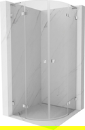 Mexen Lunar L Semi-Circular Hinged Shower Enclosure 90 x 90 cm, Transparent, Chrome - 833L-090L-090P-01-00