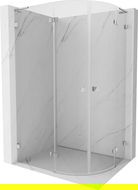 Mexen Lunar L semi-circular shower enclosure left-opening 100 x 70 cm, transparent, chrome - 833L-100L-070P-01-00