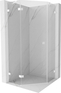 Mexen Lunar pentagonal hinged left shower enclosure 90 x 90 cm, transparent, white - 831-090L-090P-20-00-L
