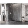Mexen Lunar pentagonal left-side hinged shower enclosure 90 x 90 cm, transparent, white - 831-090L-090P-20-00-L