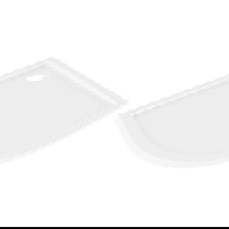 Mexen Flow semicircular slim shower tray 80 x 80 cm, white gloss - 46Q108080