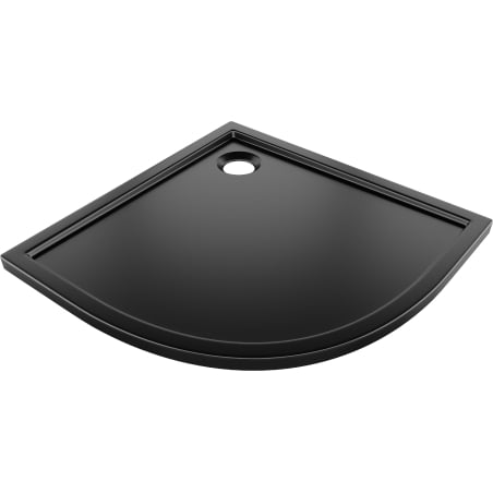 Mexen Flow semi-circular slim shower tray 80 x 80 cm, black matte - 46Q708080