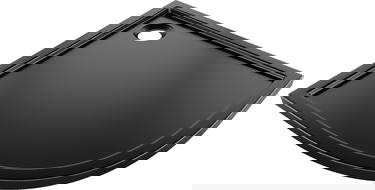 Mexen Flow semi-circular slim shower tray 80 x 80 cm, black matte - 46Q708080