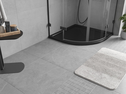 Mexen Flow semi-circular slim shower tray 80 x 80 cm, black matte - 46Q708080