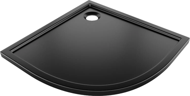 Mexen Flow semi-circular slim shower tray 100 x 100 cm, black matt - 46Q701010