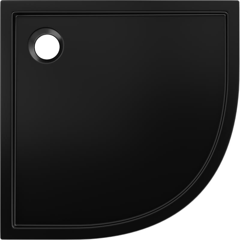 Mexen Flow semi-circular slim shower tray 100 x 100 cm, black matt - 46Q701010