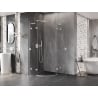 Mexen Lunar L semi-circular swing shower enclosure 70 x 70 cm, transparent, white - 833L-070L-070P-20-00