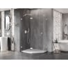 Mexen Lunar pentagonal shower enclosure, left-opening, 100 x 90 cm, transparent, white - 831-100L-090P-20-00-L