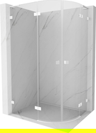 Mexen Lunar L semi-circular left pivot shower enclosure 100 x 70 cm, transparent, white - 833L-100L-070P-20-00
