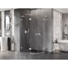Mexen Lunar L semi-circular shower enclosure, left hinged, 100 x 70 cm, transparent, white - 833L-100L-070P-20-00