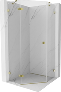Mexen Lunar pentagonal pivot shower cabin left 80 x 80 cm, transparent, gold - 831-080L-080P-50-00-L