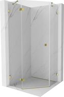 Mexen Lunar pentagonal shower enclosure left hinged 80 x 80 cm, transparent, gold - 831-080L-080P-50-00-L