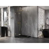 Mexen Lunar pentagonal pivot shower cabin left 80 x 80 cm, transparent, gold - 831-080L-080P-50-00-L