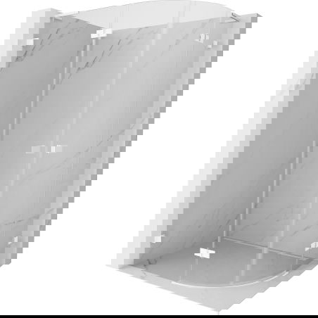 Mexen Lunar L semicircular shower enclosure left swing 100 x 80 cm, transparent, white - 833L-100L-080P-20-00