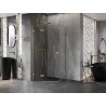 Mexen Lunar pentagonal pivot shower cabin left 80 x 80 cm, transparent, gold - 831-080L-080P-50-00-L
