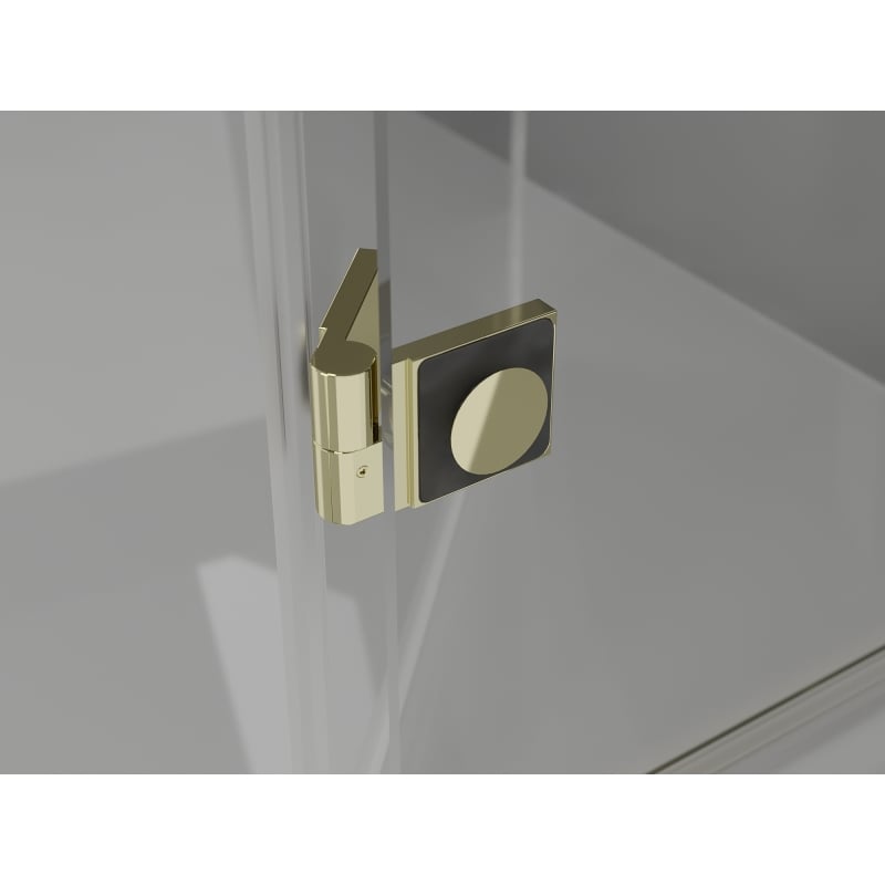 Mexen Lunar pentagonal pivot shower cabin left 80 x 80 cm, transparent, gold - 831-080L-080P-50-00-L