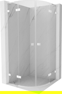 Mexen Lunar L semicircular hinged shower enclosure 100 x 100 cm, transparent, white - 833L-100L-100P-20-00