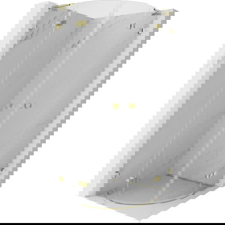 Mexen Lunar L semi-circular hinged shower enclosure 70 x 70 cm, transparent, gold - 833L-070L-070P-50-00