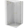 Mexen Lunar L semi-circular shower enclosure with hinged doors 80 x 80 cm, transparent, gold - 833L-080L-080P-50-00