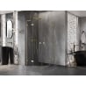Mexen Lunar L semi-circular shower enclosure with hinged doors 80 x 80 cm, transparent, gold - 833L-080L-080P-50-00