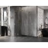 Mexen Lunar L semi-circular pivot shower enclosure 90 x 90 cm, transparent, gold - 833L-090L-090P-50-00