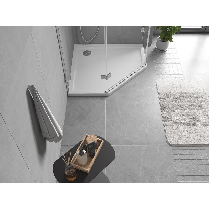 Mexen Flow pentagonal slim shower tray 90 x 90 cm, white gloss - 46P109090