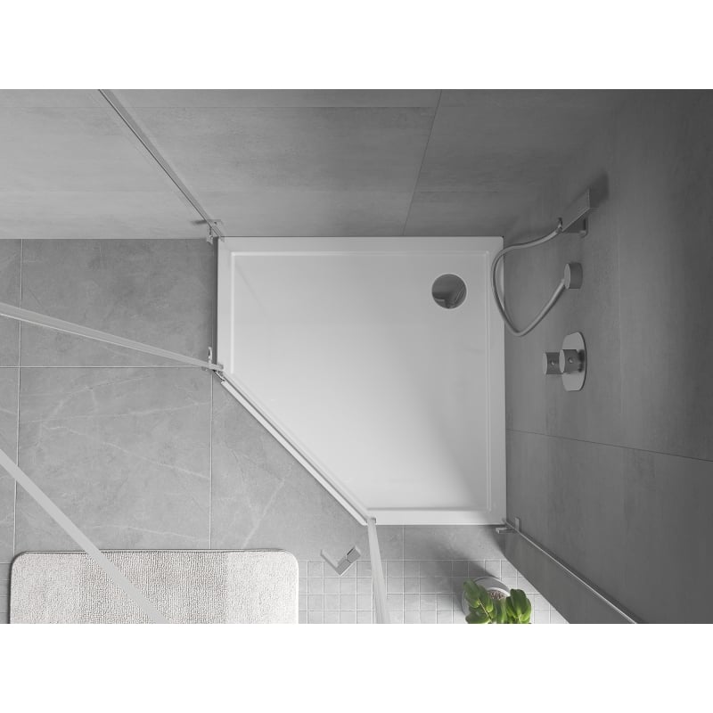 Mexen Flow pentagonal slim shower tray 90 x 90 cm, white gloss - 46P109090