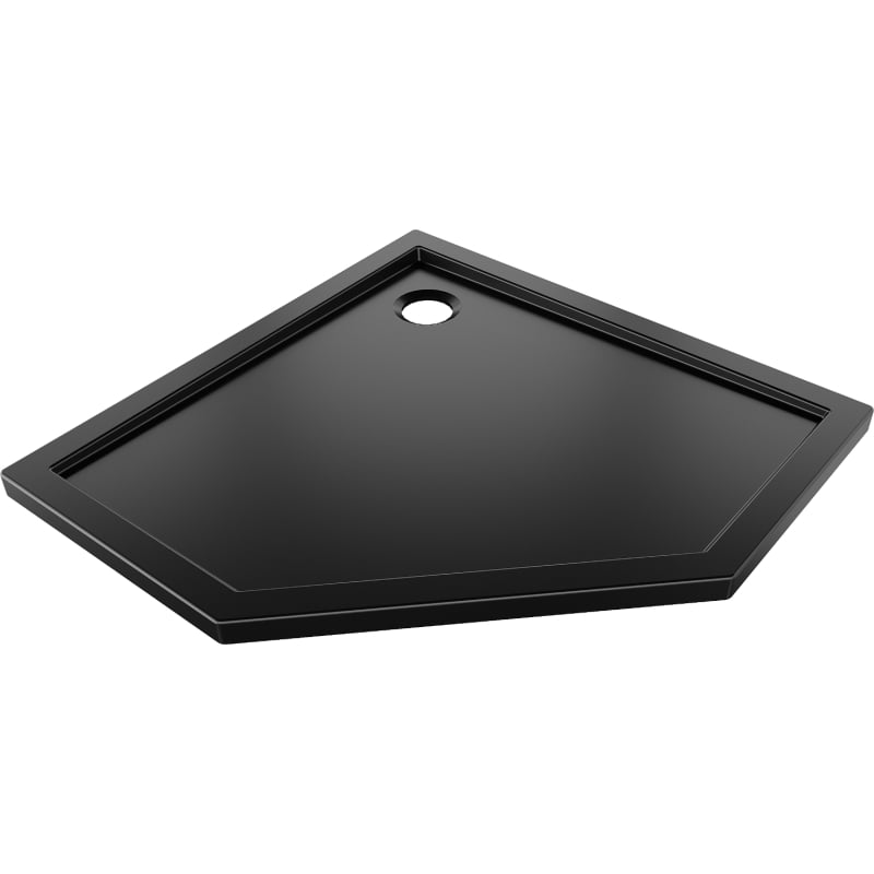 Mexen Flow pentagonal slim shower tray 90 x 90 cm, black matte - 46P709090