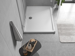 Mexen Flow rectangular slim shower tray 75 x 70 cm, white gloss - 46R107075