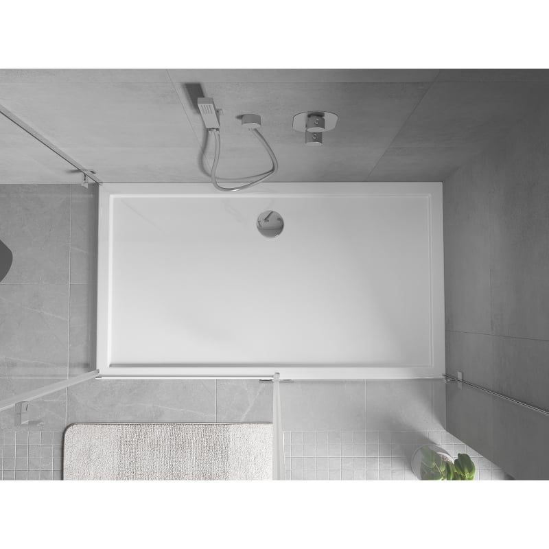 Mexen Flow rectangular slim shower tray 140 x 70 cm, white gloss - 46R107014