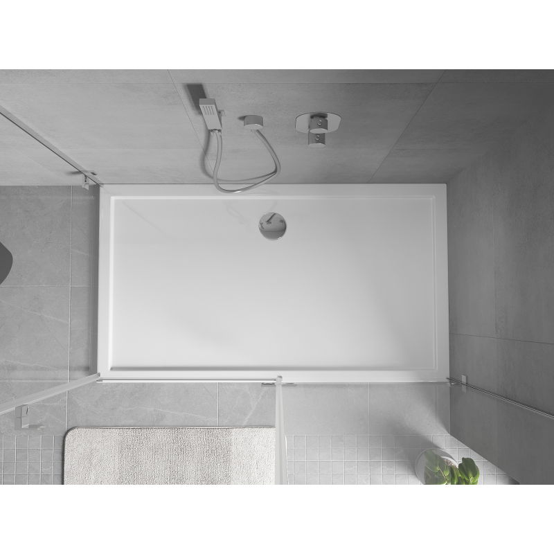 Mexen Flow rectangular slim shower tray 150 x 70 cm, white gloss - 46R107015